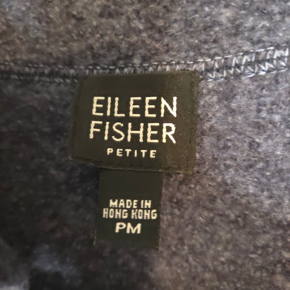 Eileen Fisher 100% Wool Zip Jacket Blue Boiled Wool Minimalist Lagenlook Casual - Picture 7 of 9